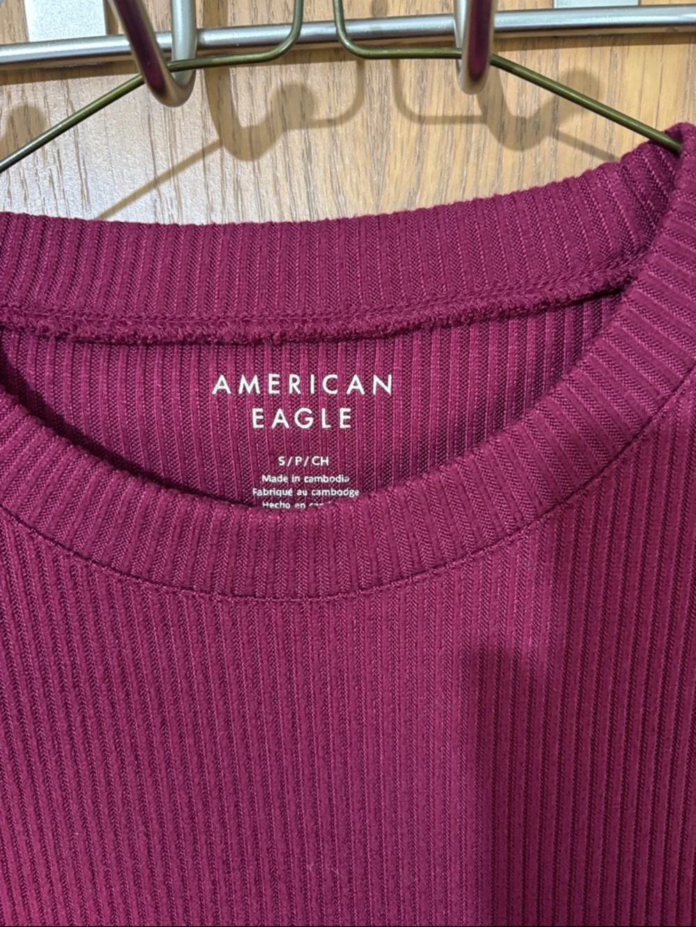 American Eagle Outfitters Sleeveless Ribbed Tank - Berry small - Picture 2 of 4